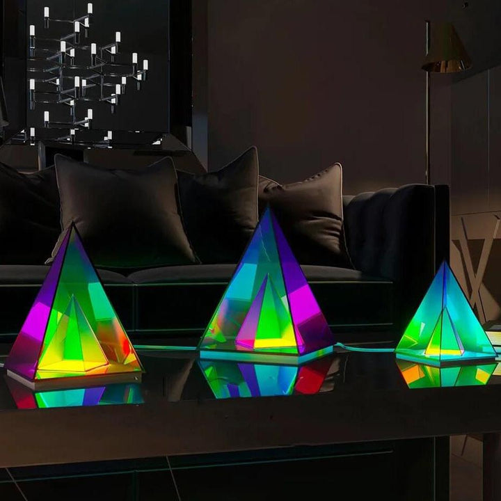 Magischer Würfel Box Dreieck Acryl Farbe LED Tischlampe 