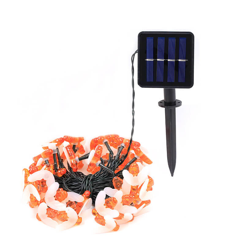Lumières LED Étanches Solaires Extérieures Abeilles Décoration de Fête Festival Guirlande Lumineuse 