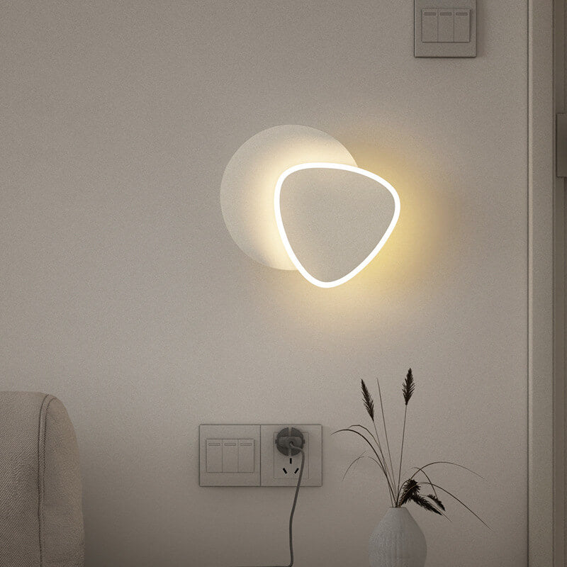 Simple 1-Light LED Round Rounded Triangle Armed Sconce Lamp