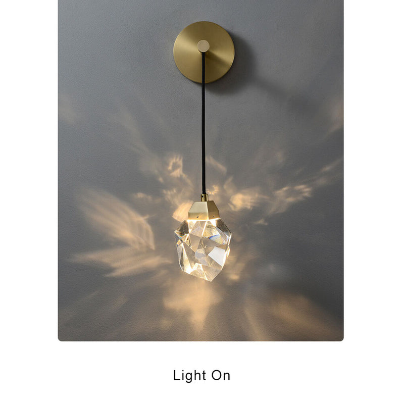 مصباح حائطي LED مسلح ببلورة واحدة 