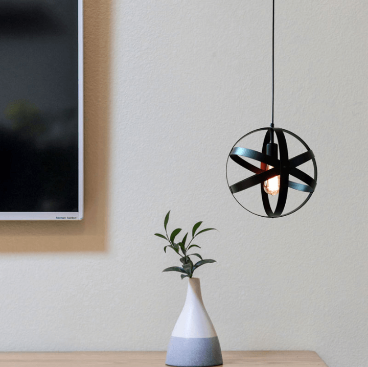 Wrought Iron 1-Light Globe Pendant Light
