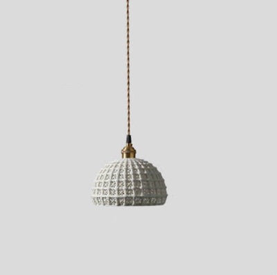 Lámpara colgante de cúpula de 1 luz de porcelana japonesa moderna con calados 