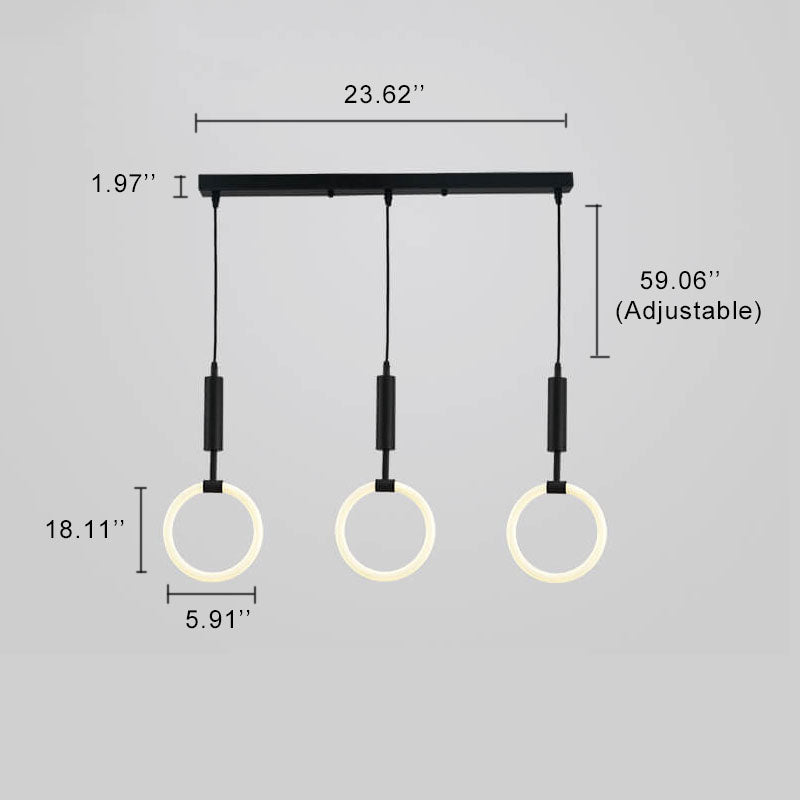 Moderner Kreisring 3-Licht LED-Kronleuchter 