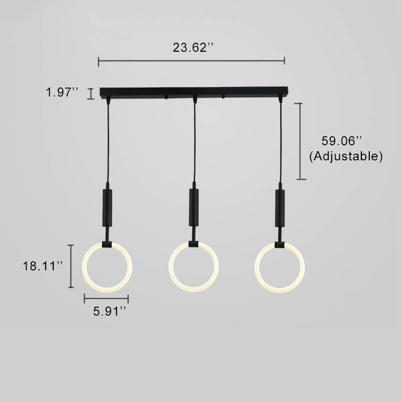 Modern Circle Ring 3-Light LED Chandeliers