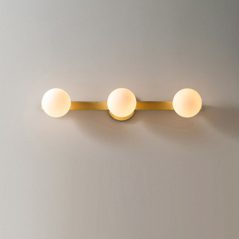 Moderne, minimalistische Orb 2/3-Licht-Wandleuchte aus Vollkupferglas 