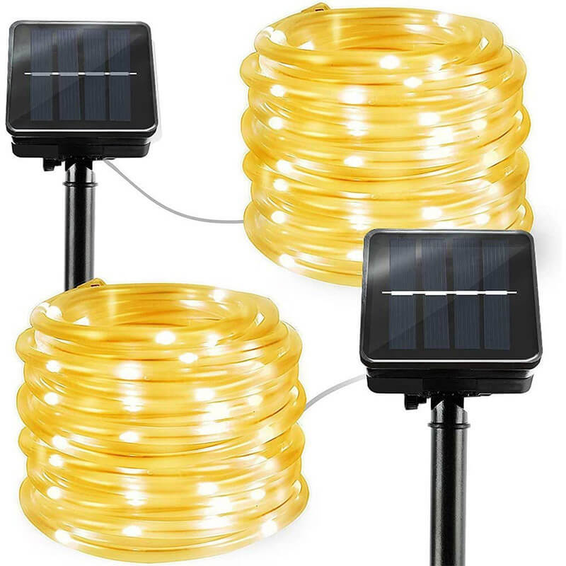 Guirlande solaire LED, fil de cuivre étanche, Tube d&