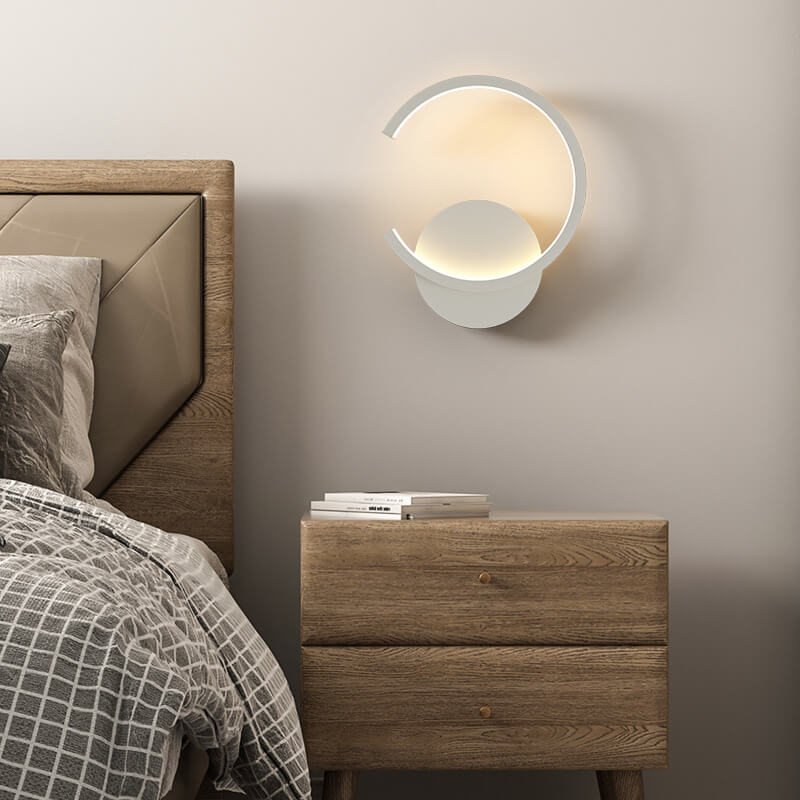 Minimalist Circle 1-Light C Shape LED Armed Sconce Lamp