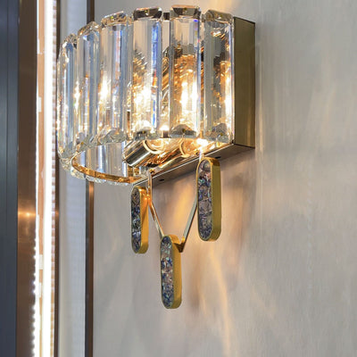 European Vintage Light Luxury Crystal 2-Light Wall Sconce Lamp