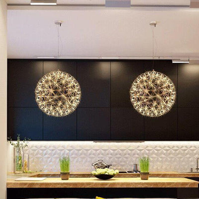 Modern Globe 12 Light LED Firework Pendant Light