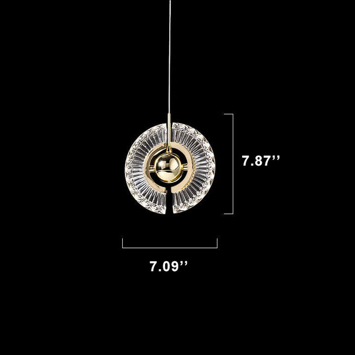 Modern Minimalist Round Crystal 1-Light Flying Saucer LED Pendant Light