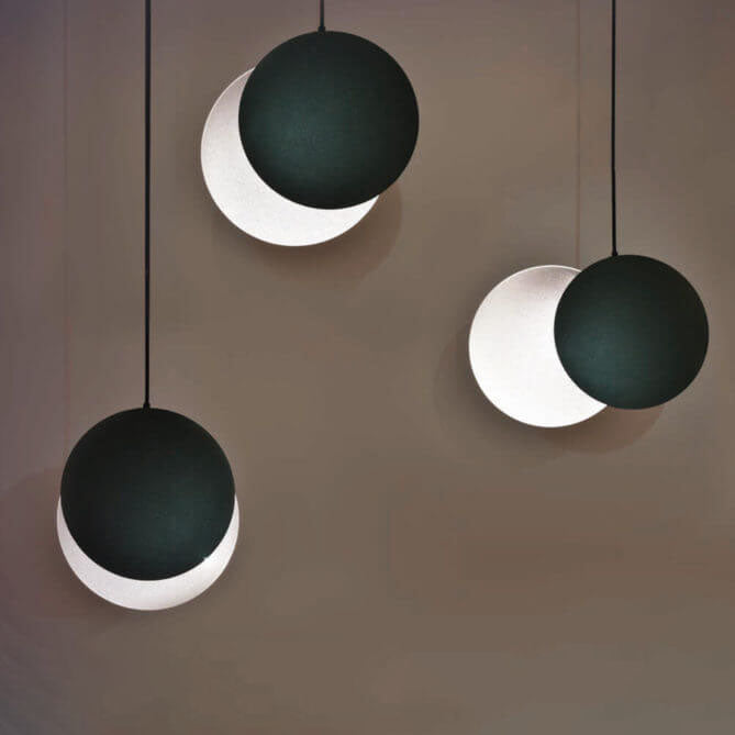 Nordic Creative Circle Moon Rotatable 1-Light LED Pendant Light