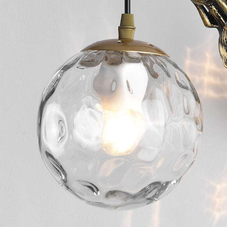 Vintage Rustic Mermaid Orb 1-Light Wall Sconce Lamp