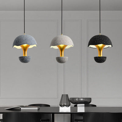 Industrielle Zement 1-Licht Pilzförmige Globus LED Pendelleuchte 