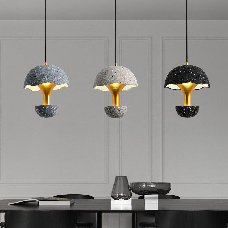 Industrielle Zement 1-Licht Pilzförmige Globus LED Pendelleuchte 
