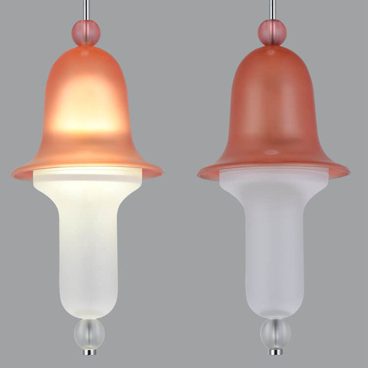 Simple Creative Colorful Bell Glass 1-Light LED Pendant Light
