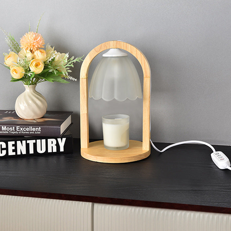 Modern Minimalist Wood 1-Light Melting Wax Table Lamp