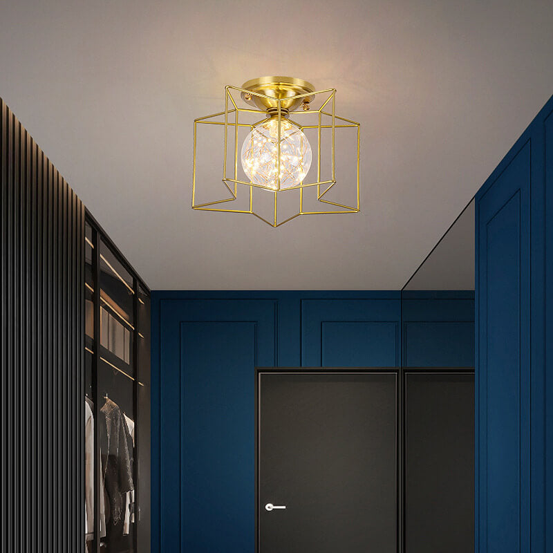 Modern Pentagram 1-5 Light 3 Color Changeable LED Semi-Flush Mount Lighting