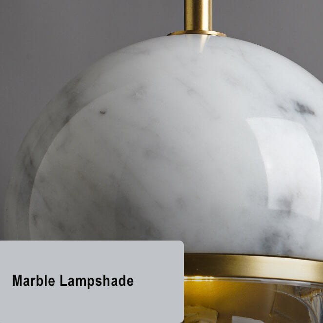Suspension Globe à 1 Lumière en Marbre 