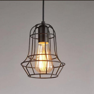 Wrought Iron Openwork 1-Light Baskets Shade Pendant Light