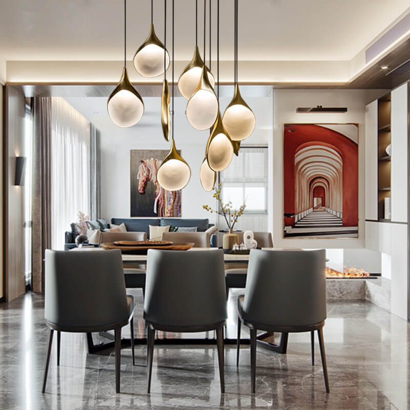 Post-modern Minimalist Resin 1-Light Mini Gold Leaf Pendant Light