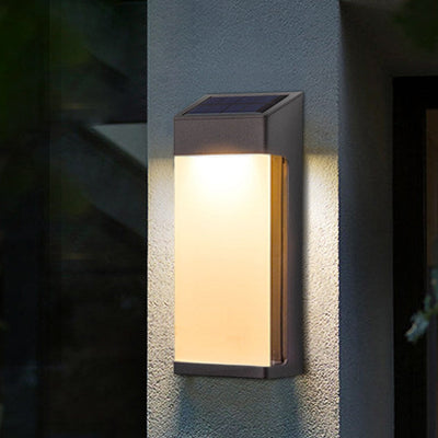 Abat-jour en verre solaire, lampe d'extérieur étanche à LED, applique murale décorative 