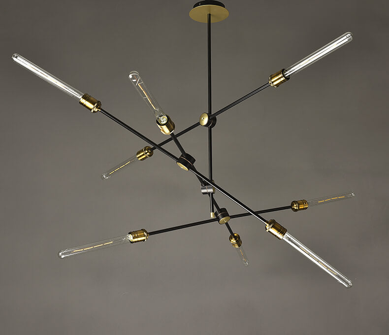 Industrial Retro Black Metal Spoke 6/8/12  Light Chandeliers