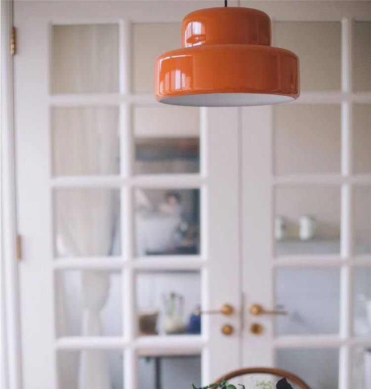 Modern Orange Double Layer Metal 1-Light Pendant Light