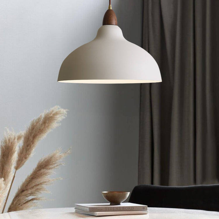 Luminaire suspendu à 1 lumière en forme de bol inversé de style japonais industriel contemporain en fer 