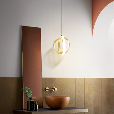 Minimalist Double Round Shape Metal 1-Light LED Pendant Light