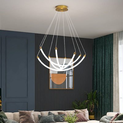 Nordic Creative Arc Line  Luminous LED Chandelier
