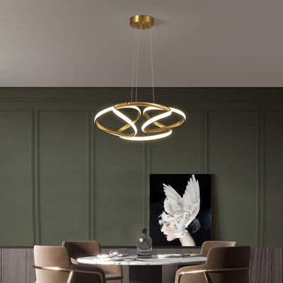 Modern 1-Light Winding Circle LED Pendant Light 2 Design