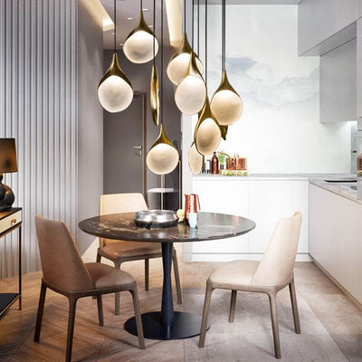 Post-modern Minimalist Resin 1-Light Mini Gold Leaf Pendant Light