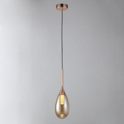 Nordic Minimalist Glass Teardrop 1-Light LED Pendant Light