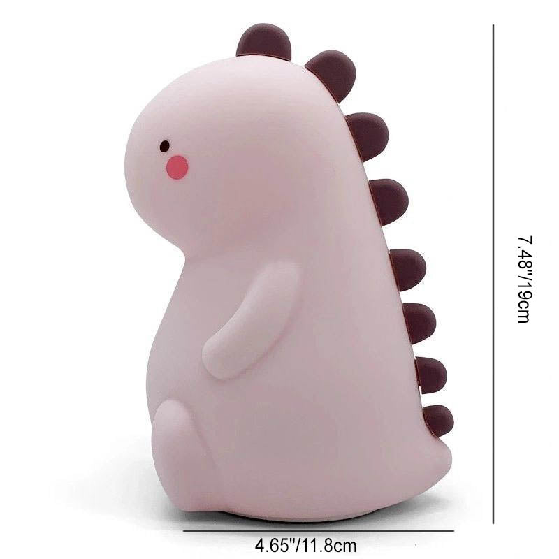 Moderna lámpara de mesa de dinosaurio de dibujos animados de silicona ABS USB LED 