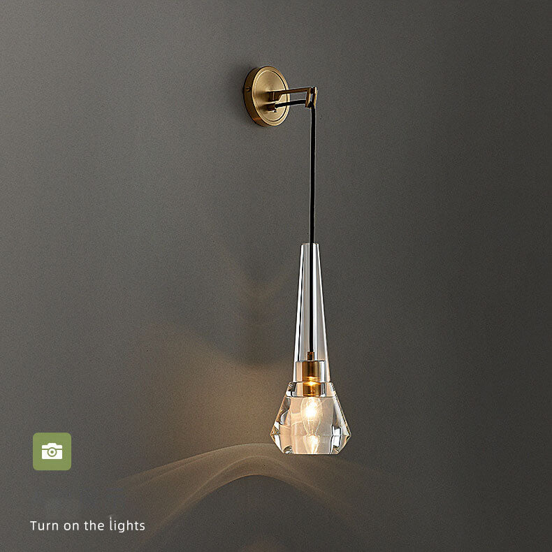 Modern Crystal 1-Light Geometry Sconce Lamp