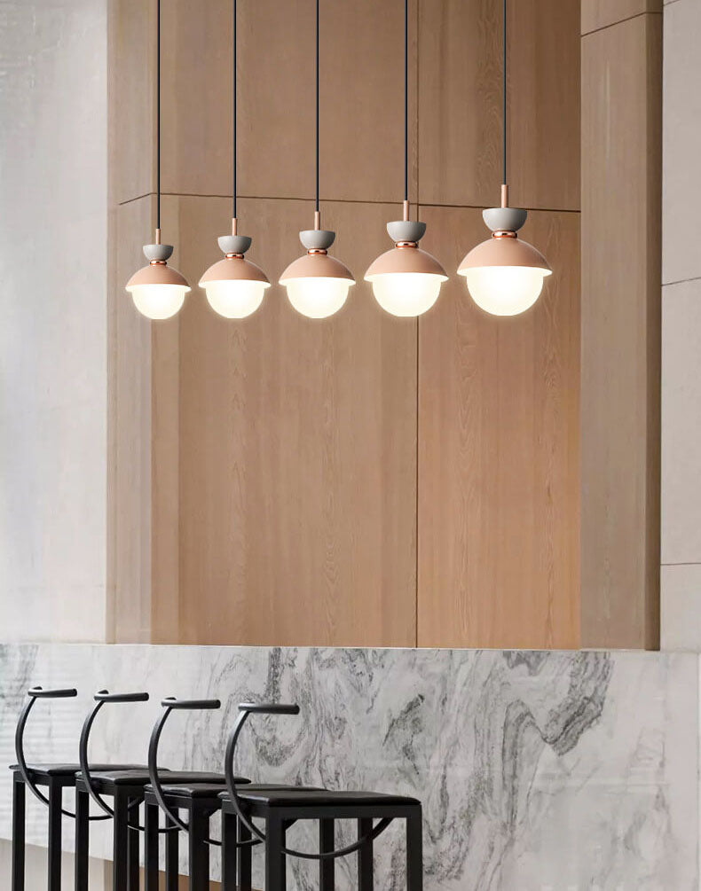 Modern Macaron Metal 1-Light Globe Pendant Light