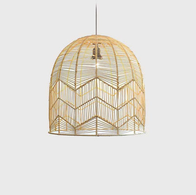 Rattan Weaving Dome 1-Licht japanische Element-Pendelleuchte 