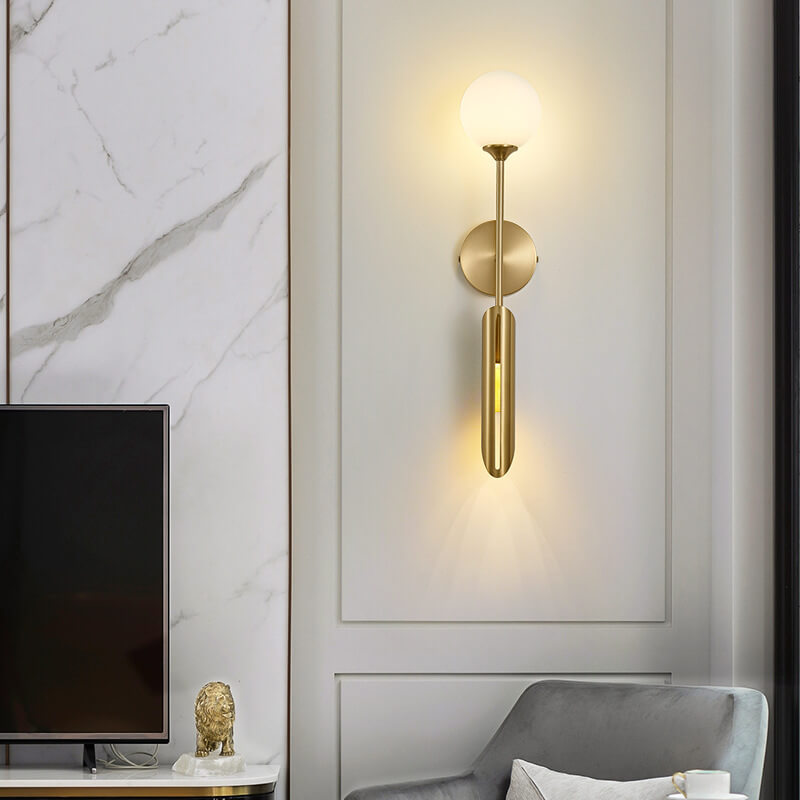 Modern Glass Ball 2-Light Sconce Lamp