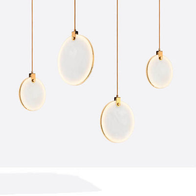 Post-modern Minimalist Round Marble 1-Light LED Pendant Light