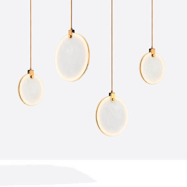 Post-modern Minimalist Round Marble 1-Light LED Pendant Light