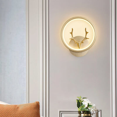 Minimalist 1-Light Deer Horn LED Sconce Lamp