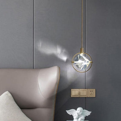 Modern Golden Ring 1-Light LED Pendant Light