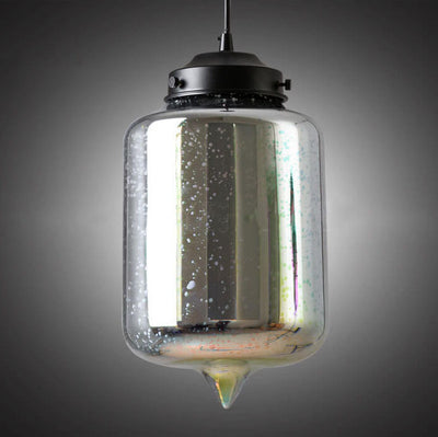 Modern Creative 3D Stained Fireworks Glass Jar 1-Light Pendant Light