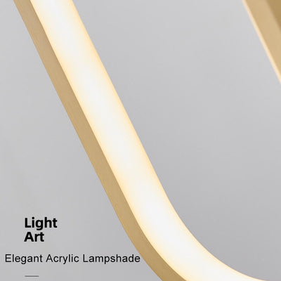 Minimalist 1-Light Long Ring LED Pendant Light