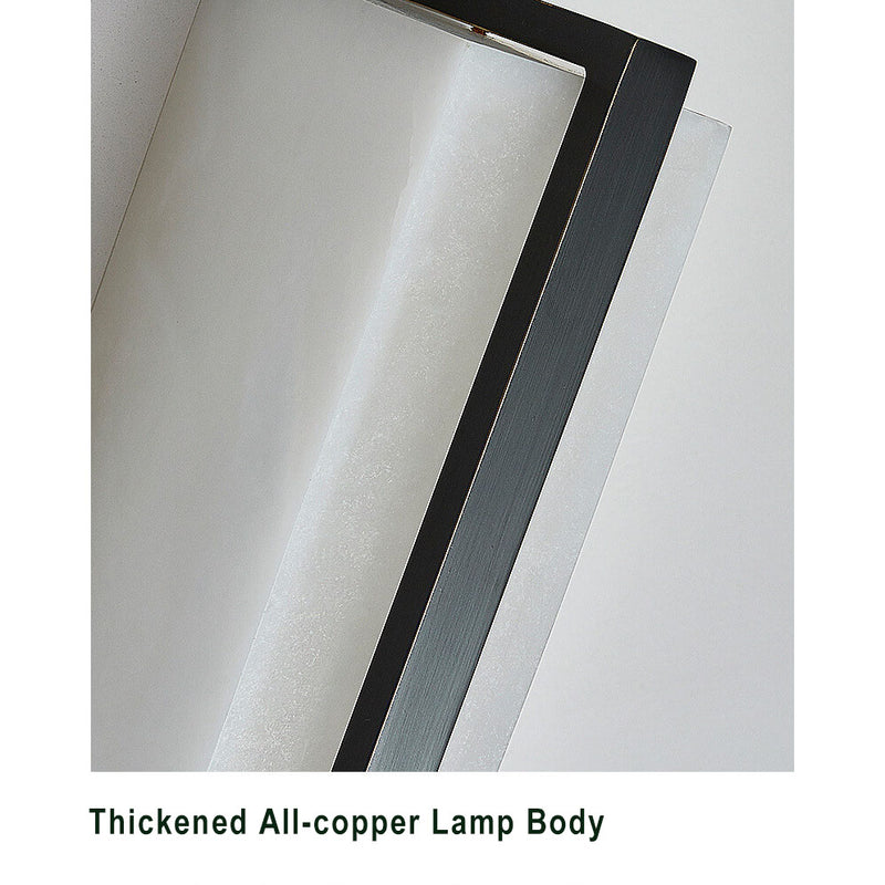 Chinese Style Marble 1-Light Long Square LED Sconce Lamp 3 Design