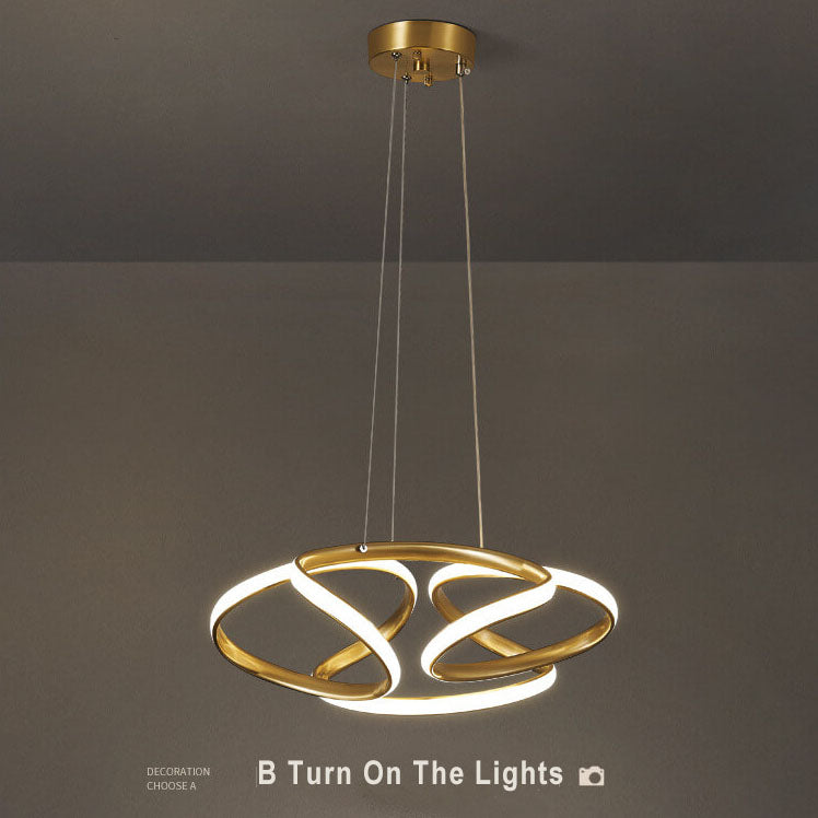 Modern 1-Light Winding Circle LED Pendant Light 2 Design