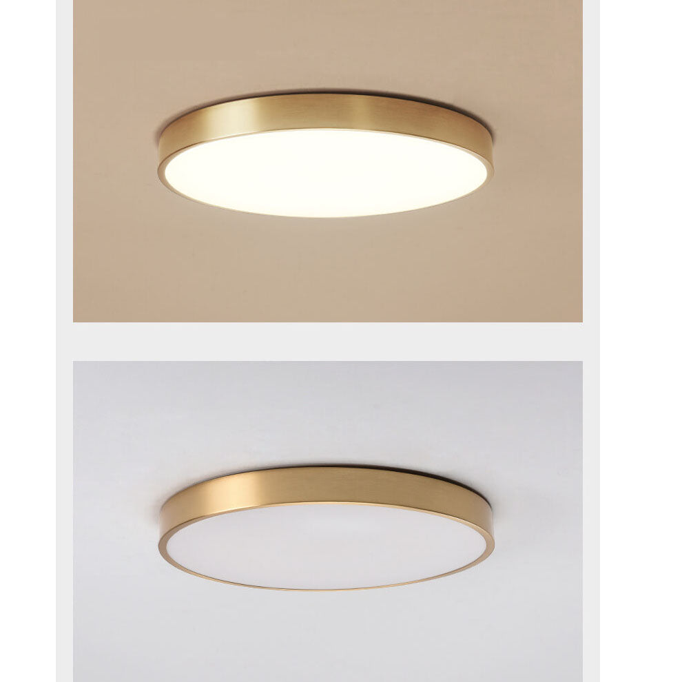Copper 1-Light Ultra-thin LED Flush Mount Lighting