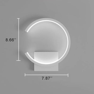 Minimalist Circle 1-Light C Shape LED Armed Sconce Lamp