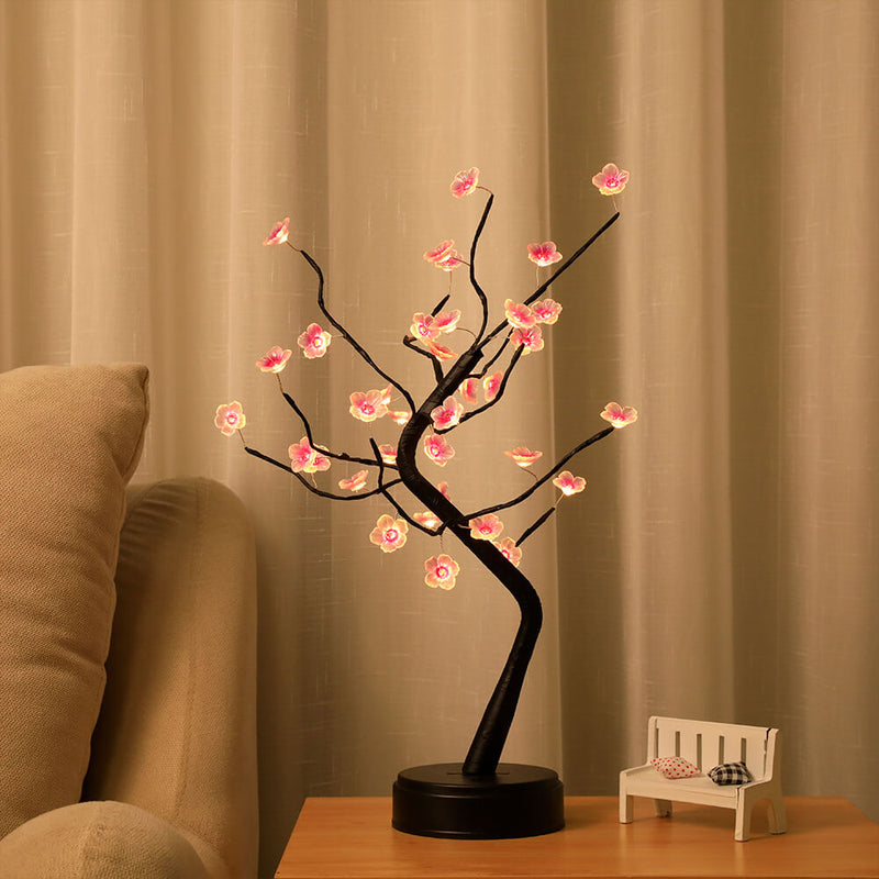 Bonsai Tree Light Plum Blossom Light Fernbedienung Kleine LED-Tischlampen 