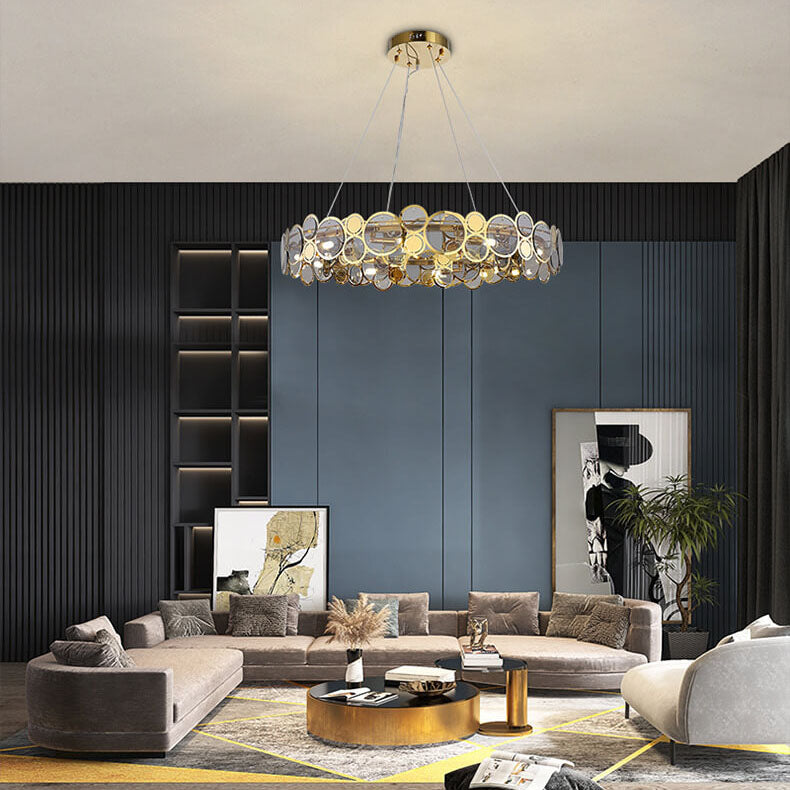 الثريات الحديثة من الحديد والزجاج ب 6/8 أضواء LED 
